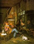Cornelis Dusart Pipe Smoker oil painting